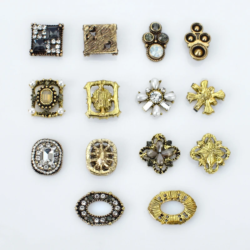 10 шт в ретро стиле из сплава виде металлического декоративные стразы кнопки для