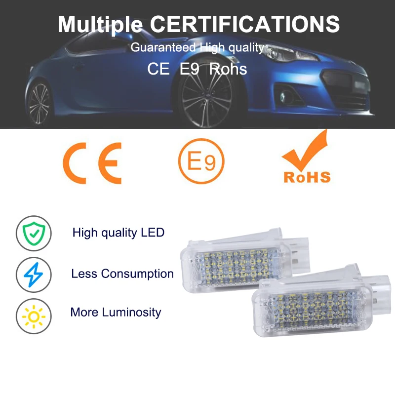 Светодиодный футляр для перчаток под дверь без ошибок 18SMD Audi Skoda Fabia Octavia VW Golf4/5/6