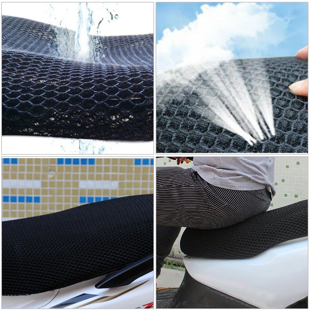

Motorcycle Seat Cover 3D Air Double-layer Solid Mesh Breathable Cool Cushion Anti-slip Heat Insulation Mesh Pad Designed Fabric
