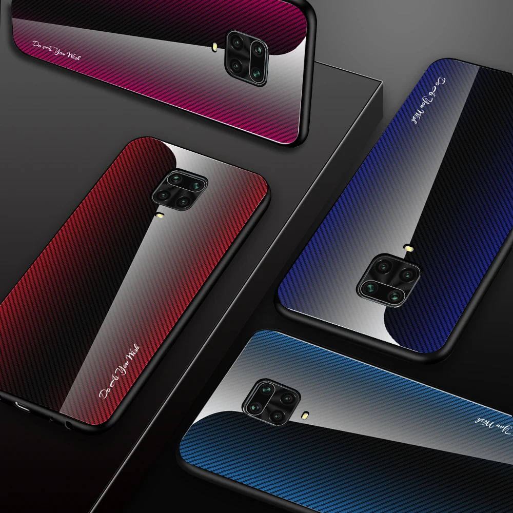 Чехол Funda из закаленного стекла для Redmi Note 10 9 8 7 Pro Max цветной градиентный чехол