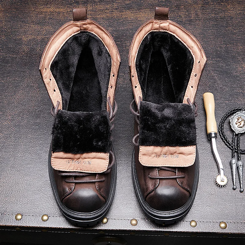 

Ботинки мужские из натуральной кожи, в стиле ретро, Осенние