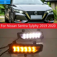 2pcs for nissan sentra sylphy 2019 2020 led daytime running light car accessories waterproof 12v drl fog lamp decoration