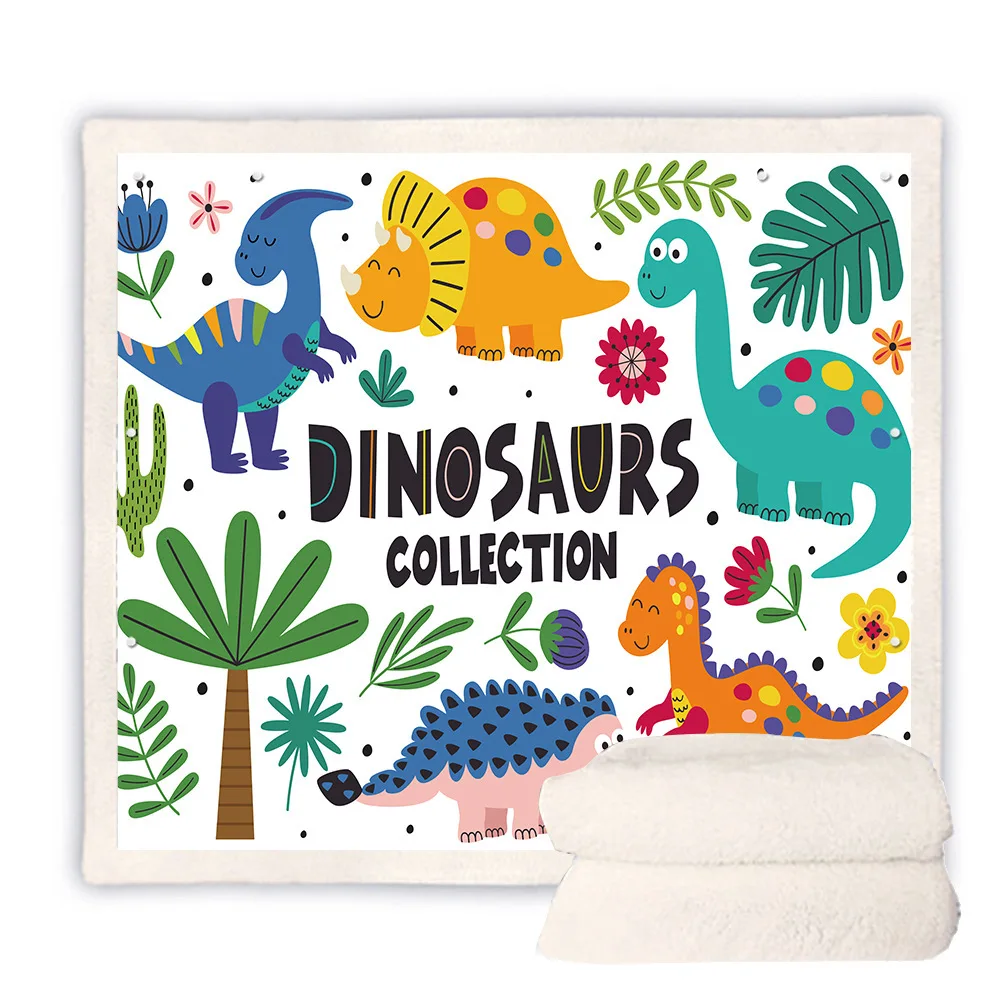 

Winter Flannel Baby Blanket Reverable Crib Blanket Coral Fleece Blanket Baby Boy Bed Sheets Bedspreads Throw Blanket Dinosaur