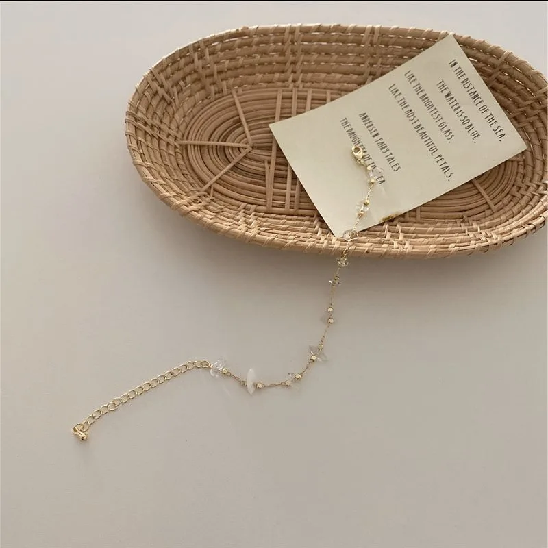 

Korea Fashion Natural Stone White Shell Bracelet Bracelet Letter Micro Inlaid Zircon Crystal For Women Dating Aesthetic Jewelery