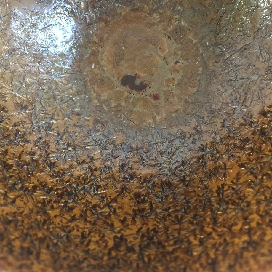 JZ0149 китайский старинный стиль чаша для горения дерева Золотая глазурь Tenmoku