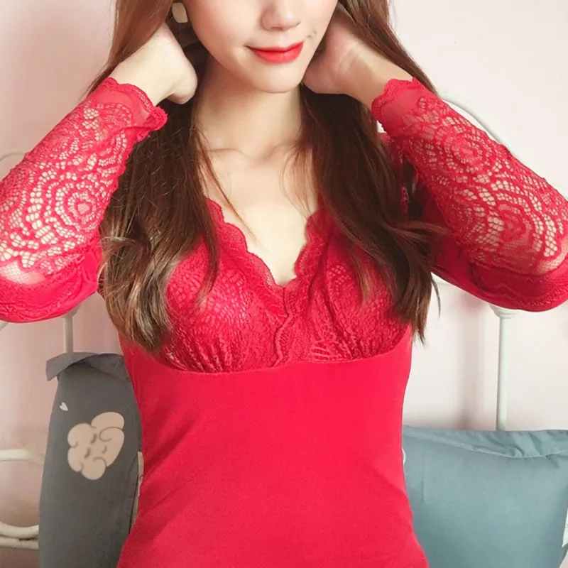 Модные осенне-зимние топы для женщин повседневное теплое термобелье с длинным