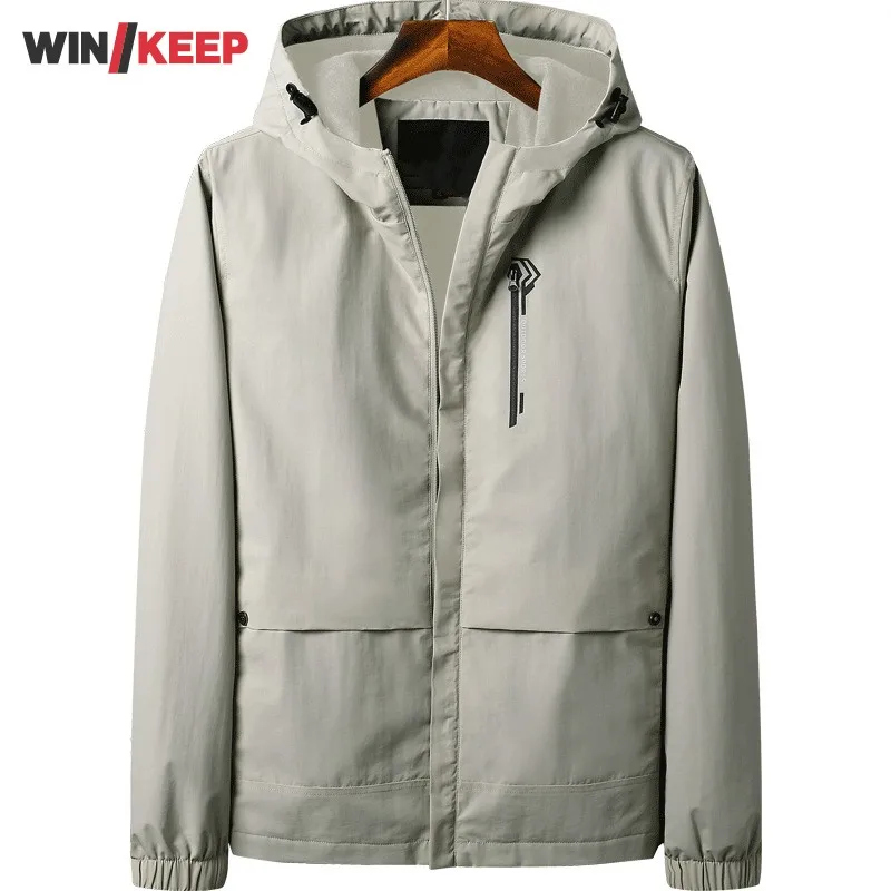 

Мужская водонепроницаемая куртка с капюшоном, на весну/осень