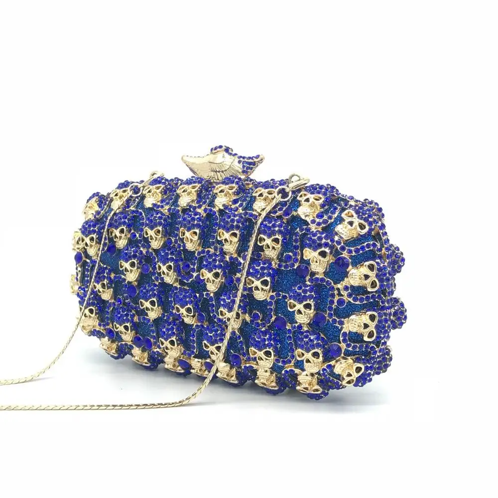 Женские вечерние сумки и клатчи XIYUAN blue Skull свадебные сумочки-клатчи из металла