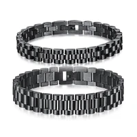 punk stainless steel chain couple bracelet goldblacksteel color man women romantic cuff chain jewelry width 810mm