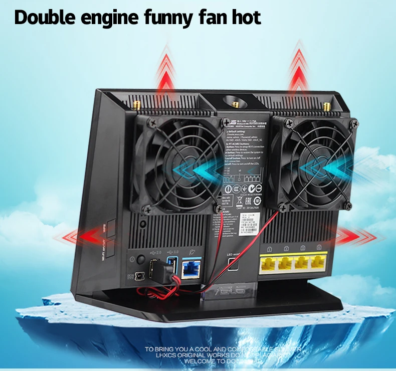 ASUS маршрутизатор AC86U EX6200 Вентилятор охлаждения 7 см тихий вентилятор USB вентилятор охлаждения RT-AC68U AC1900P Tenda AC15 маршрутизатор Вентилятор охлаждения температура
