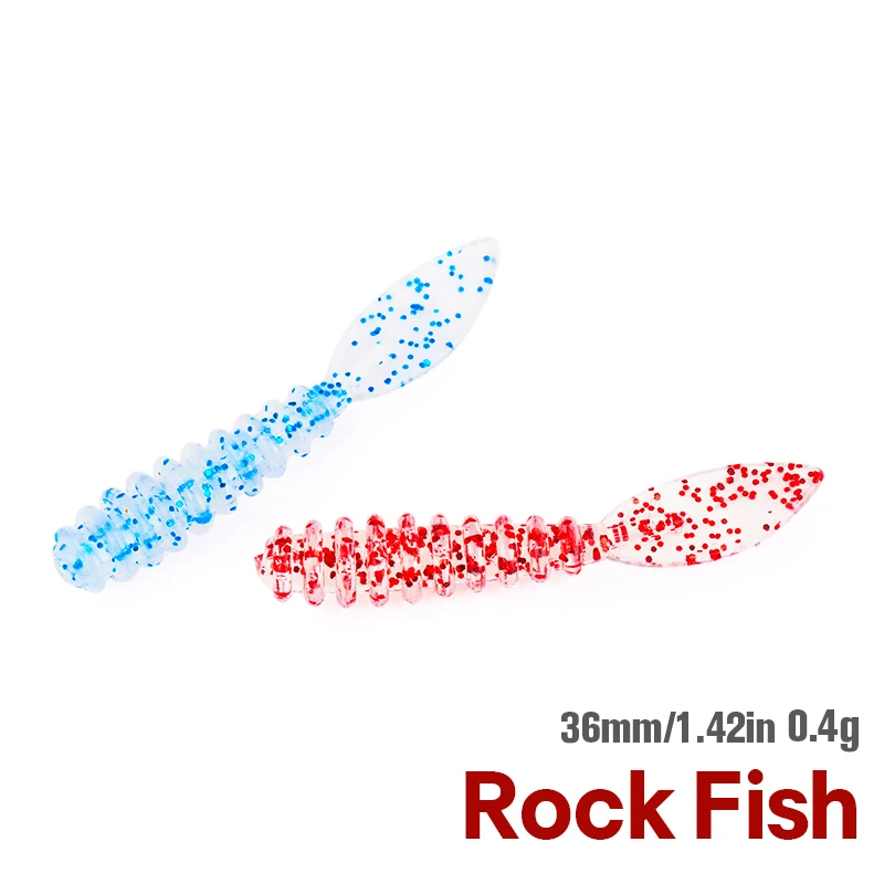 Ajing Rock fish Soft Fishing Lure 10pcs/bag  36mm 0.4g UV Soft Lures Rockfishing Worm Swimbaits Jig Lure