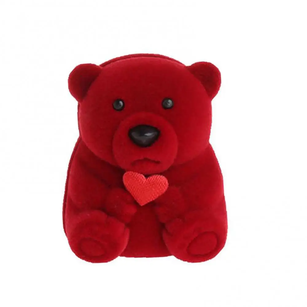 Шкатулка для ювелирных изделий креативный Флокированный медведь в форме сердца