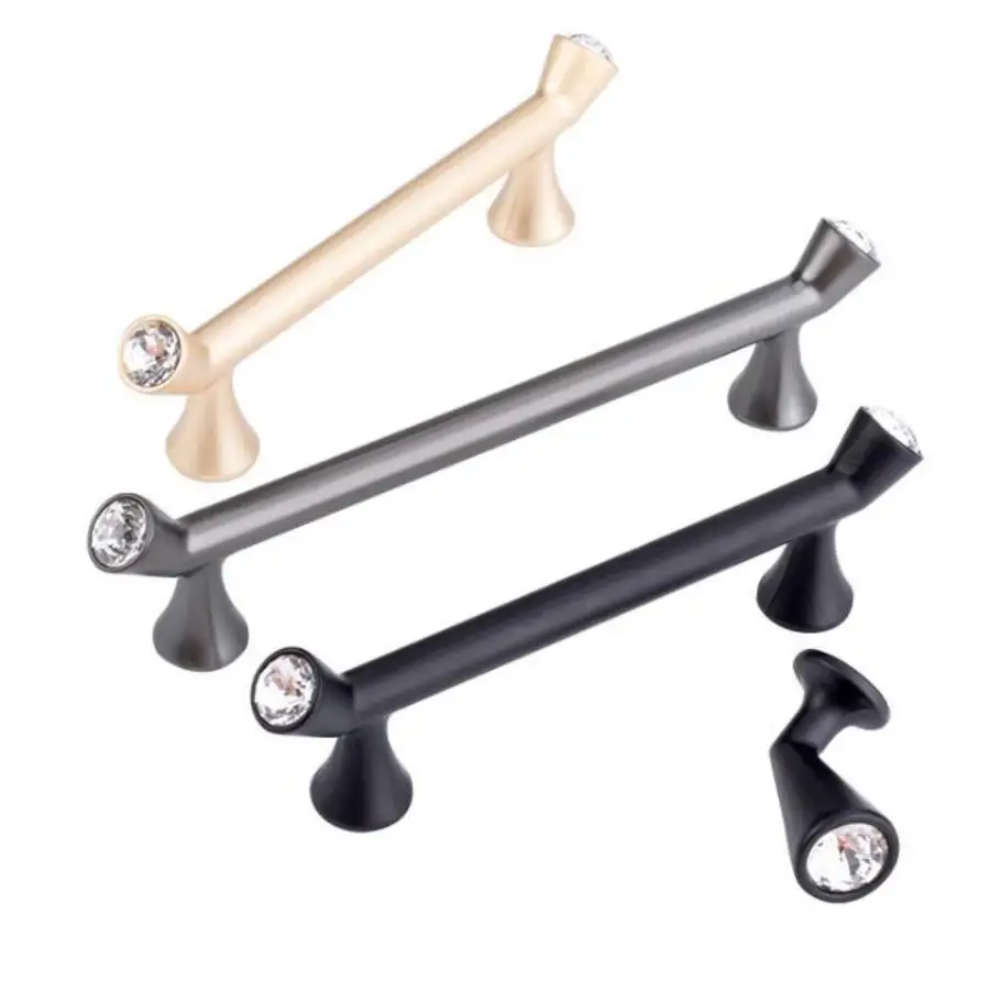 LCH, новый дизайн, Высококачественная ручка с кристаллами, розовый, золотой, жемчужный, черный, бриллиантовый шкаф, ручка для шкафа, кухонный шкаф