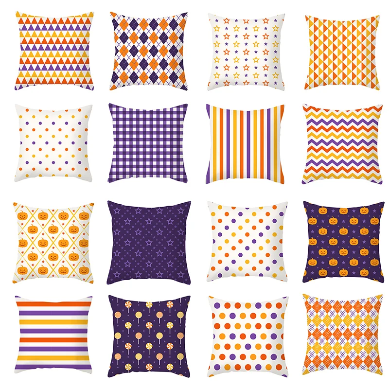 

Pillow Cushion Cover Plaid Strpied Microfiber Pillowcases Decorative Throw Pillows Covers for Seat Sofa Home Decor 45*45cm/pc