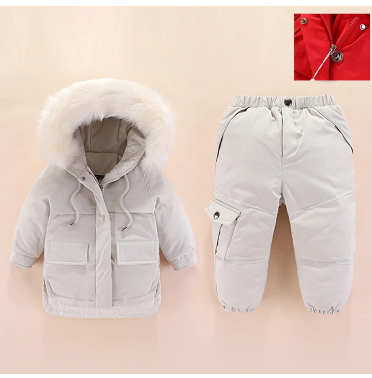 Лыжные костюмы для мальчиков зимние детские модные толстые теплые пуховые парки