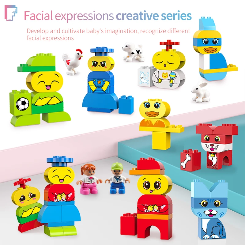 BURGKIDZ 166 шт DIY строительные блоки красочные мульти-формы фигурки животные