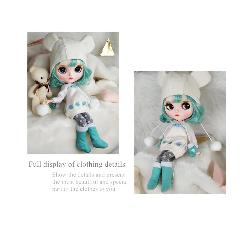 Blyth ICY DBS 1/6, комбинезон, кукла, снежный набор одежды, включая платье, леггинсы, шляпу, обувь, перчатки, наряды, подарок
