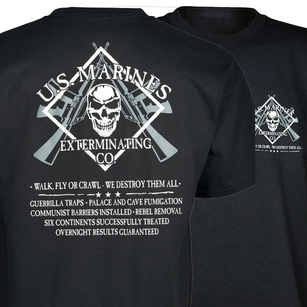 

Мужская футболка Exterminating Co Cool Design US Marine. Летняя хлопковая Футболка короткий рукав с О-образным вырезом футболка унисекс Новые S-3XL