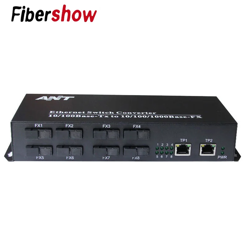 Оптоволоконный оптический коммутатор промышленный гигабитный Ethernet коммутатор 8 155 м волоконный порт 2 1000 м RJ45 одномодовый SC конвертер