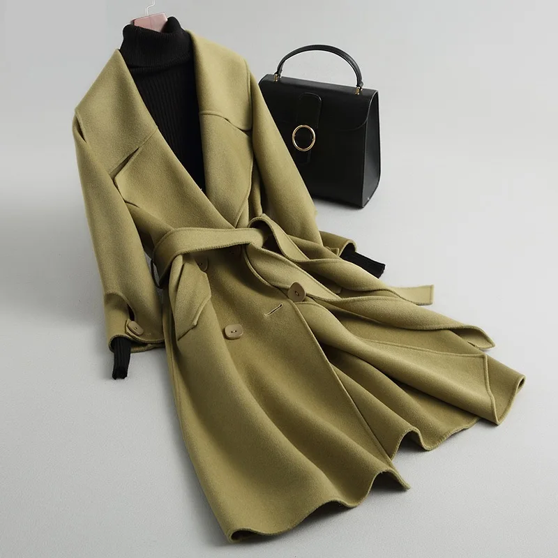 Женское шерстяное пальто зимнее на осень и зиму 90% шерстяная куртка большого