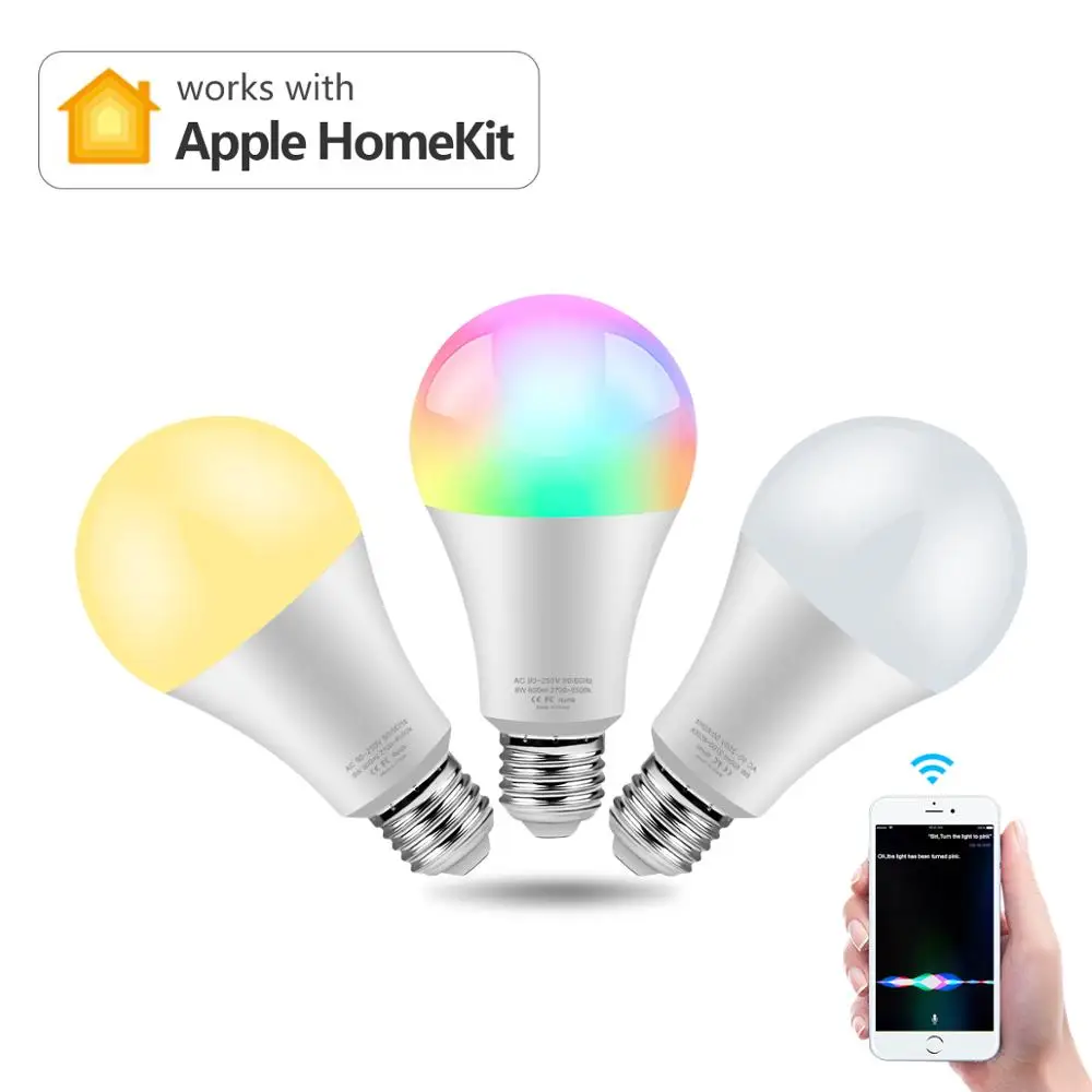 Apple Homekit управление через приложение WIFI умная лампа 8 Вт 110 220 в Siri Голосовое