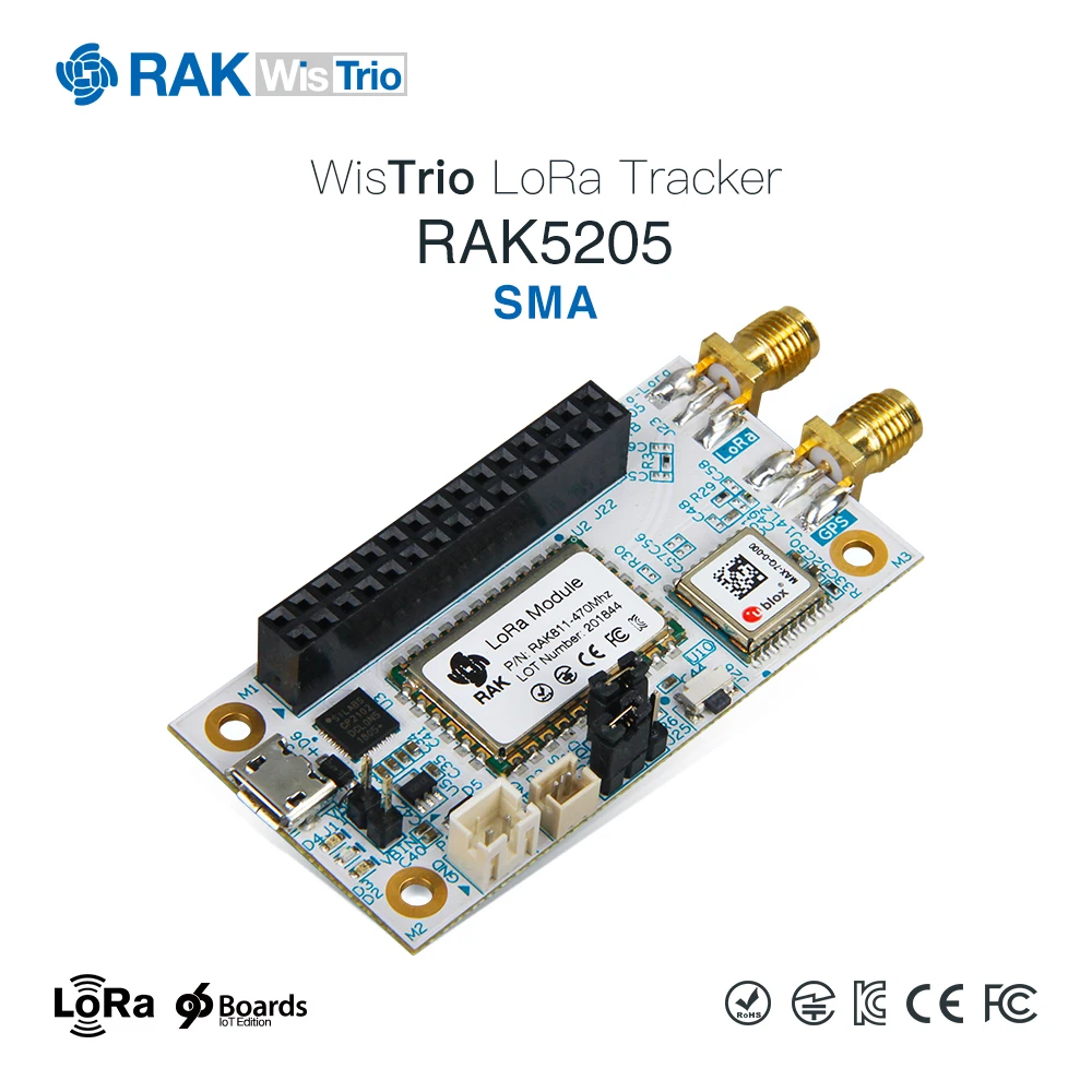 Модель RAK5205 WisTrio LoRa модель SX1276 LoRaWAN Плата датчика модема встроенный модуль GPS с