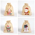 Женская Подарочная сумка, специальная мультяшная сумка «сделай сам» с рождественским шнурком для конфет, тканевая сумка, украшения для дома - фото