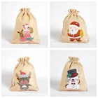 Женская Подарочная сумка, специальная мультяшная сумка сделай сам с рождественским шнурком для конфет, тканевая сумка, украшения для дома