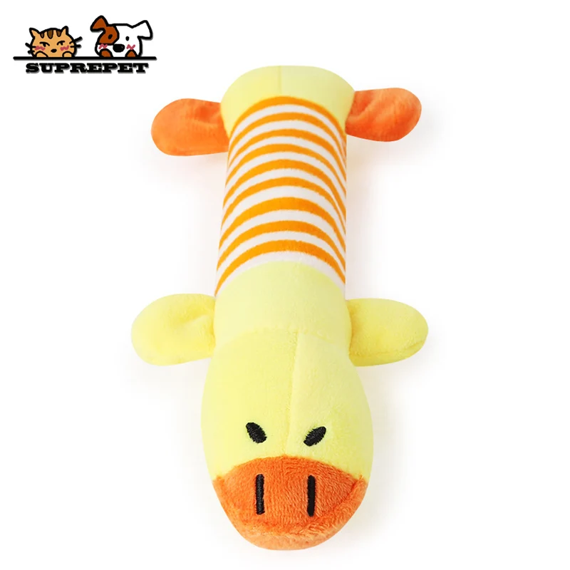 Duck SUPREPET 1 шт. Домашний питомец собака кошка пищалка игрушка флис забавная Милая утка слон свинья жевательная игрушка Щенок маленькая собака жевательная игрушка аксессуары для домашних животных, собак - Цвет: Duck