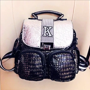 luxury backpack women new luxury alligator pattern mochila femenina soft leather shoulder bags travel small rucksack free global shipping