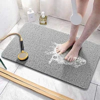 shower mat non slip comfortable bathtub mat with drainage device pvc loofah waterproof floor mats for wet areas fast drying