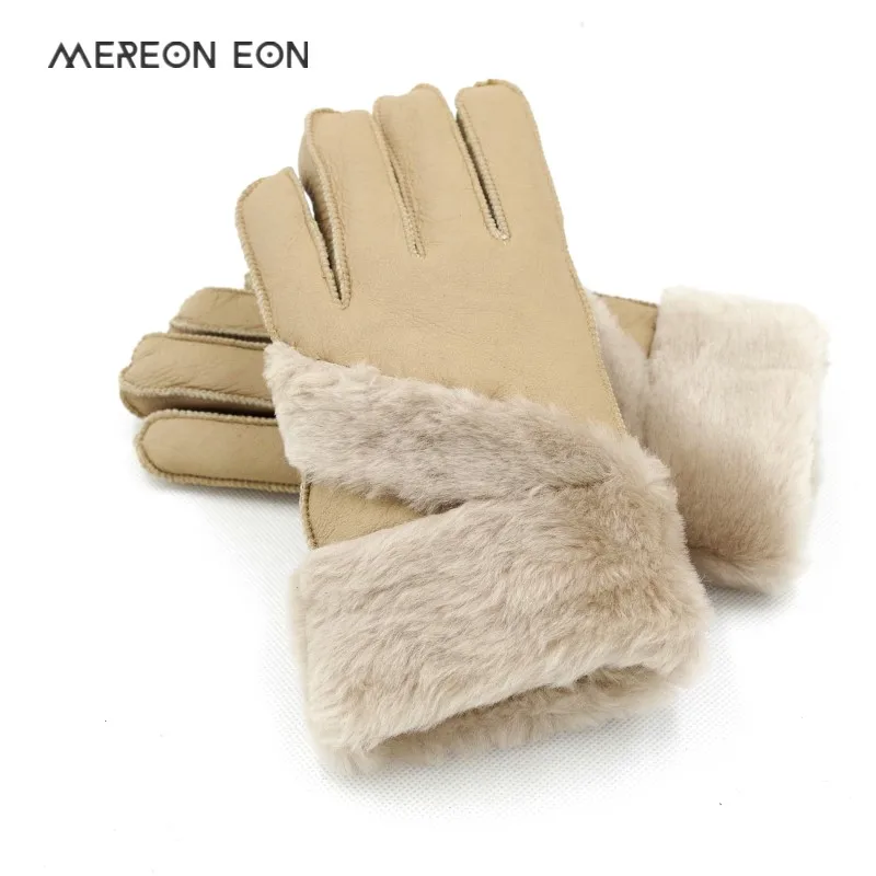 Брендовые зимние женские перчатки из натуральной овечьей шерсти плотные теплые