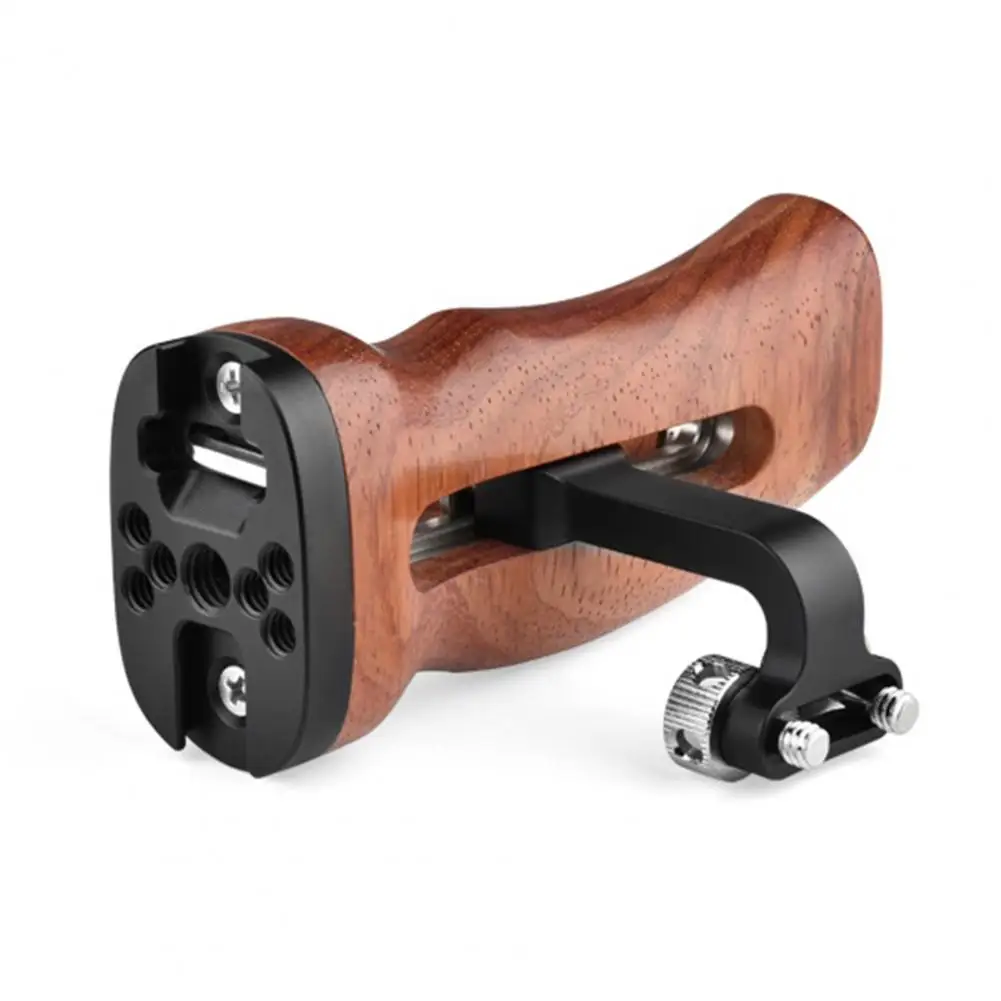 

YELANGU Wooden Grip Universal Multifunctional Wooden Adjustable Wooden Hand Grip Aluminum Alloy Mahogany Wooden Grip for Camera