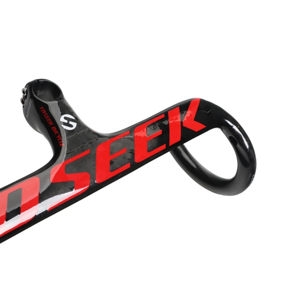 Продажа Интегрированный руль из углеродного волокна TOSEEK со стержнем, изогнутый руль для дорожного велосипеда, велосипедный руль UD, матовый/блестящ...