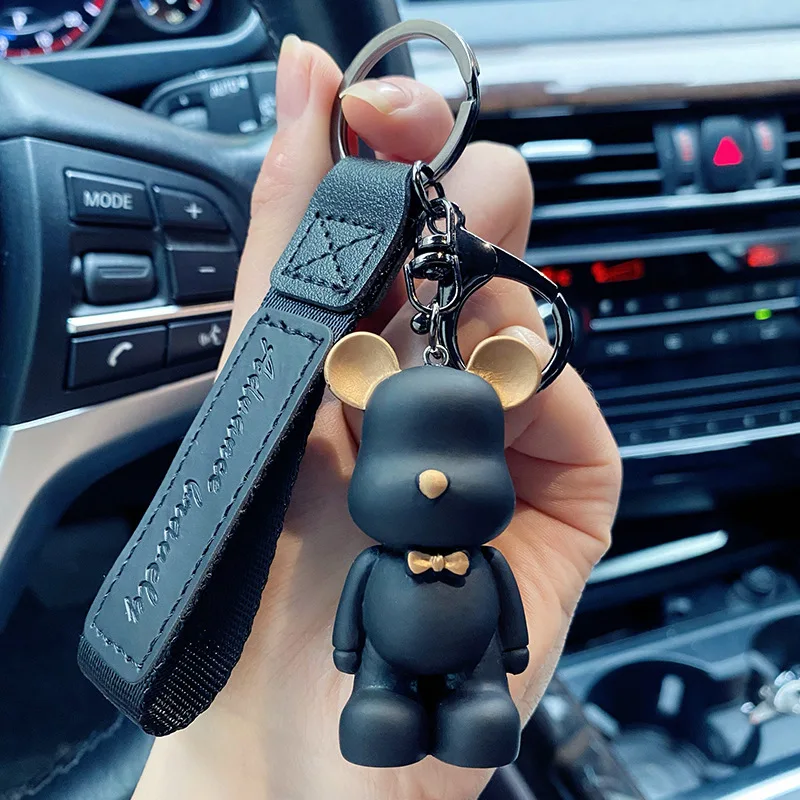 Cute Resin Keychain Charm Tie The Bear Pendant 1