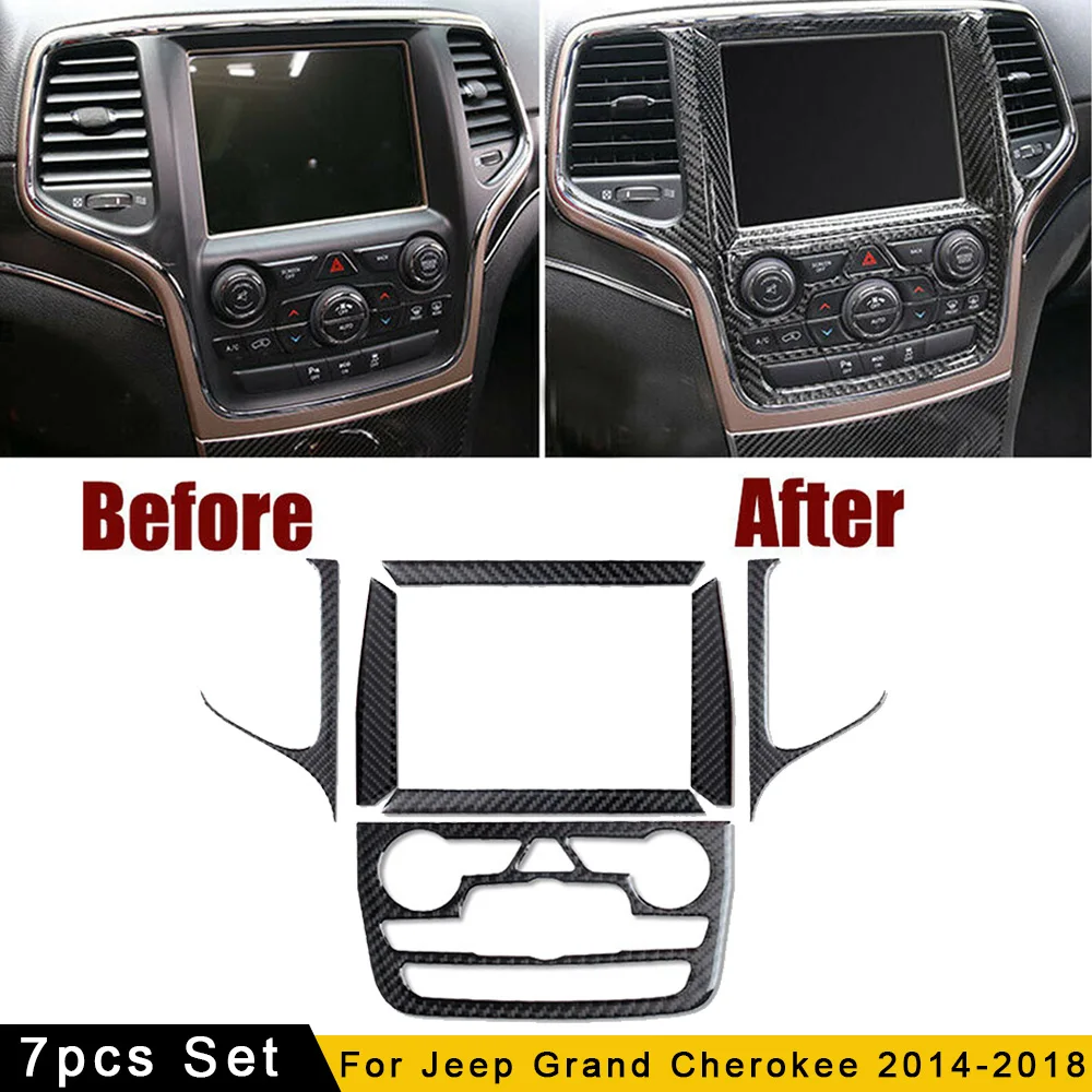 Углеродное волокно GPS навигационная панель Накладка для Jeep Grand Cherokee 2014-18