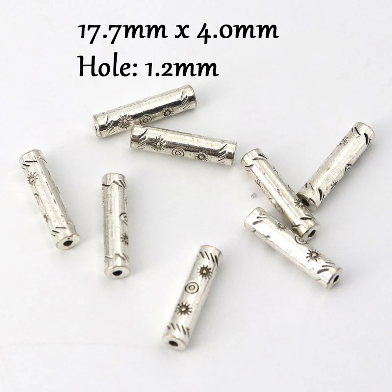 50pcs 5 Styles Tibetan Silver Gold Color Tube Spacer Loose Metal Beads Charm For Jewelry Making Finding Accessories Wholesale | Украшения и