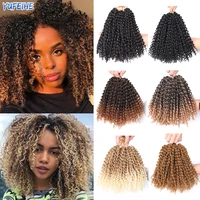 marly bob hair 8inch synthetic crochet braids hair extensions for black women afro kinky curly ombre red grey purple 90gpc