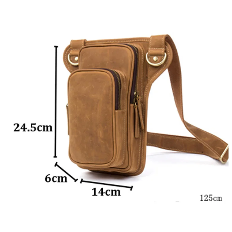 Мужская винтажная Кожаная поясная сумка crazy horse Кобура через плечо Женская сумки