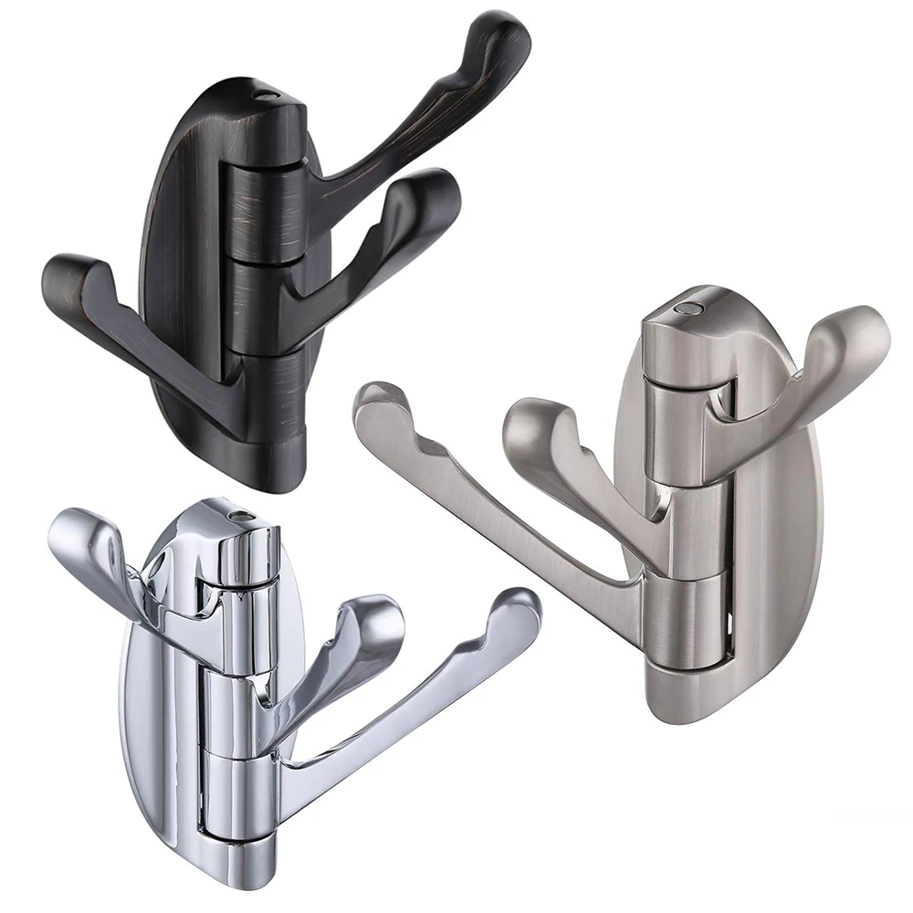 

1pcs Solid Metal Swivel Hook Heavy Duty Folding Swing Arm Triple Coat Hook with Multi Three Foldable Arms Towel/Clothes Hanger