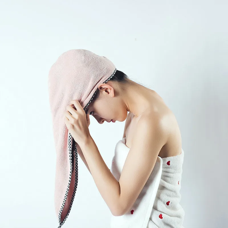 

2020 New Rapid Drying Hair Towel Plus Thick Absorbent Shower Cap Fast Soft Spa Bath Practical Bathroom Supplies 1Pc