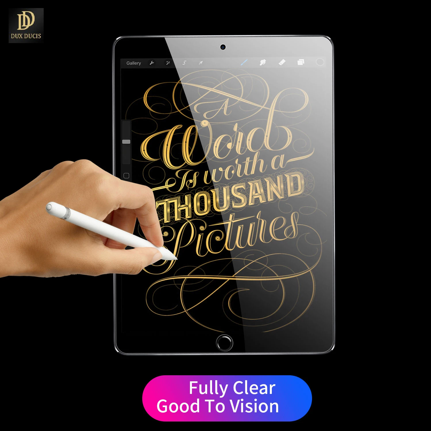 

For iPad 7/8 10.2 Tablet ALL-Screen HD Clear Tempered Glass Film DUX DUCIS Screen Protector Anti-Fingerprint Sensitive to Touch