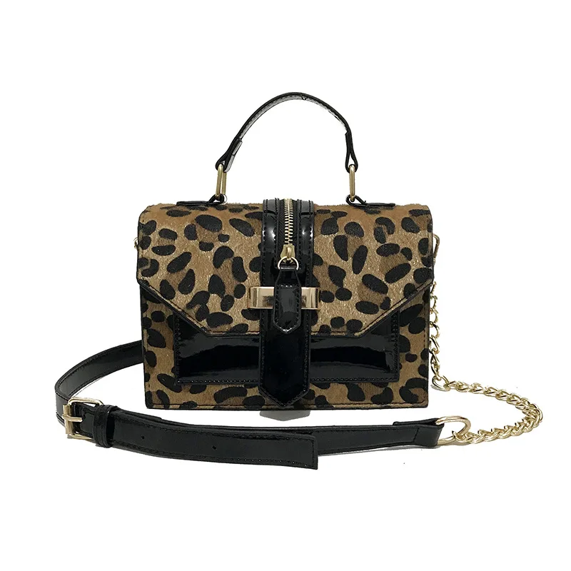 

Small Bag Women's 2018 New Korean-Style Leopard-Print Shoulder Bag Chain Cross-Body Small Square Bag Women's Handbag