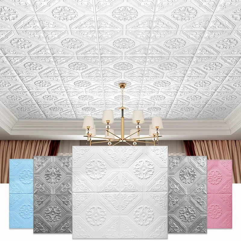 

10Pcs Big Size Wall Stickers Modern Self Adhesive Paper Home Decor 3D Foam Ceiling Stickers Living Room School Children's Room