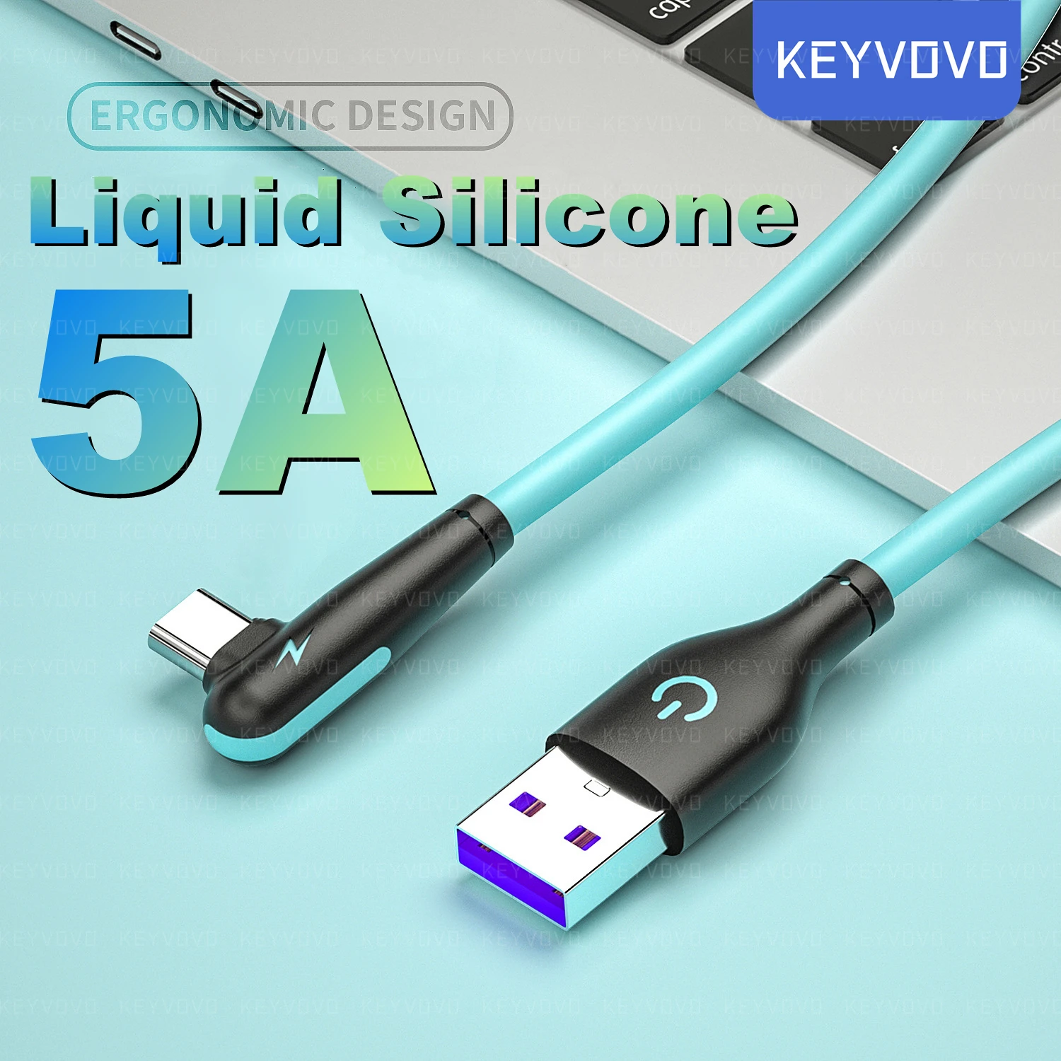 

Liquid Silicone 90 Degree 5A Super Quick Charge Type C Cable for Huawei P40 Pro Mate 30 P30 Xiaomi Samsung Fast Charging Type-C