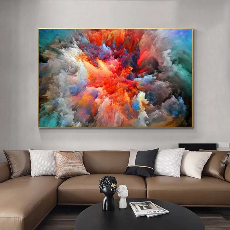 Абстрактная красочная облако туман настенная живопись плакат и принты
