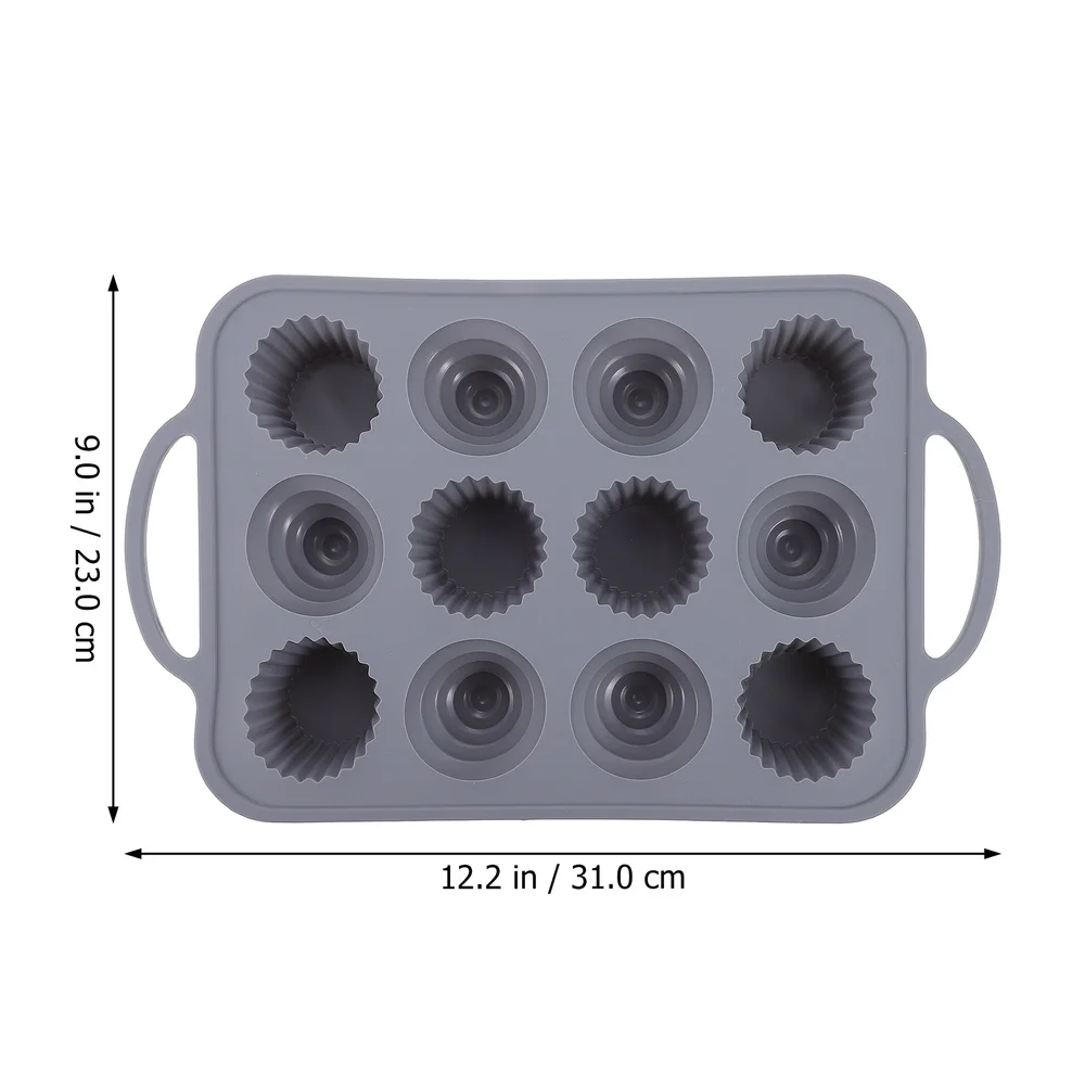 

12 Cavity Silicone Molds Cupcake Molds Chocolate Molds Moulds for Cake Baking