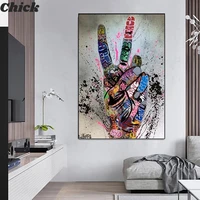love graffiti art hand posters and prints on canvas painting fashion street wall art picture for living room home design decor