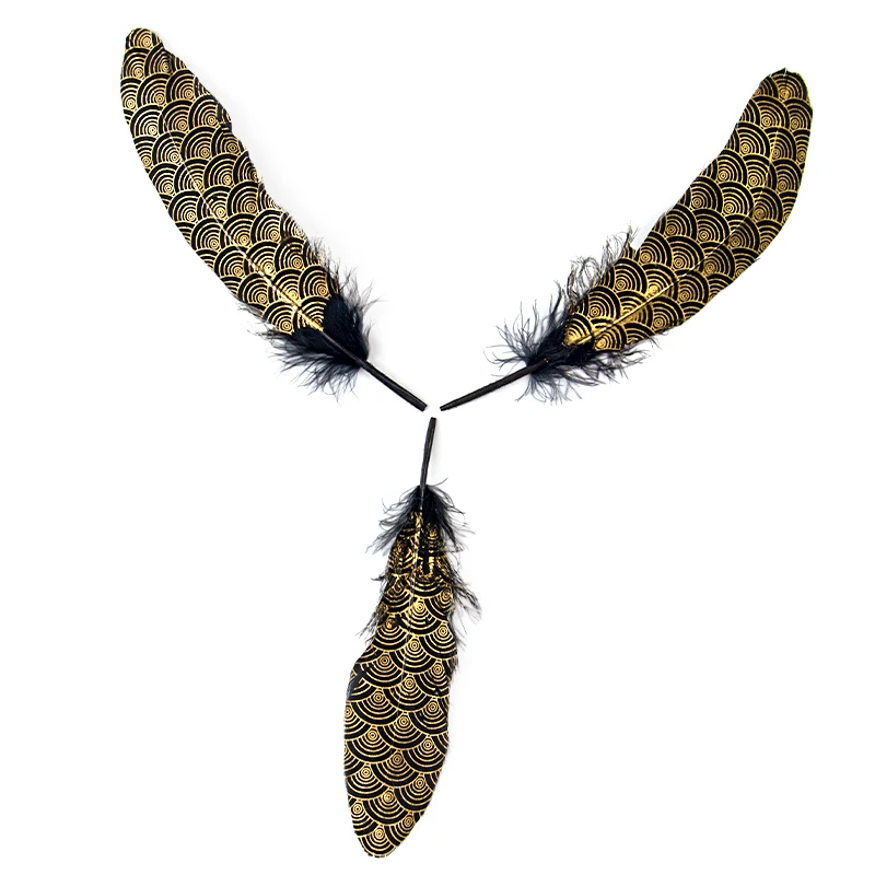 

100pcs Gold Natural Feather Goose Feathers 15-20cm/4-6inch Plumes for Fly Tying Crafts Party Dress Hat Headpiece Decoration