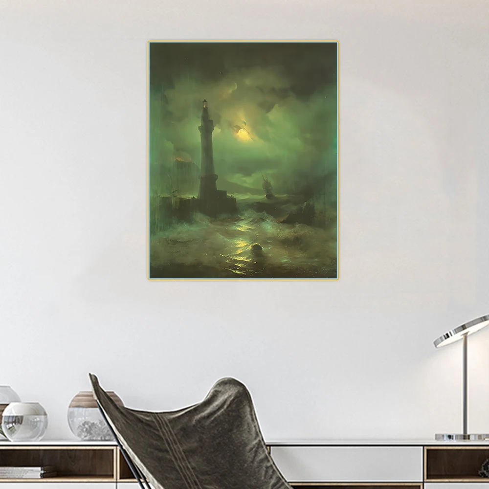 

Citon Ivan Aivazovsky《Neapolitan Lighthouse》Canvas Art Oil Painting Artwork Poster Picture Wall Decor Home Interior Decoration